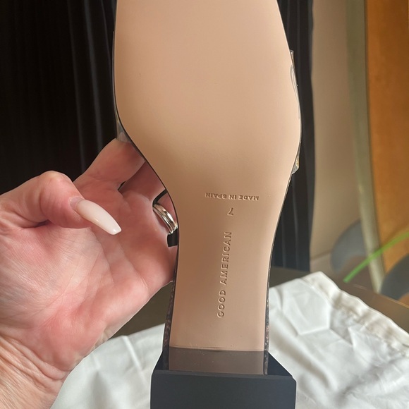 Good American*Size 7* Python Print With Clear Strap Mule* - Picture 6 of 6